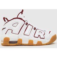 Nike white & burgundy air more uptempo Youth trainers