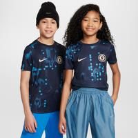 Chelsea F.C. Academy Pro Older Kids' Nike Dri-FIT Football Short-Sleeve Pre-Match Top - Blue - Polyester
