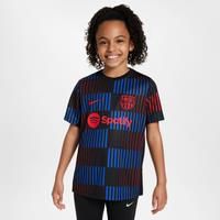 F.C. Barcelona Academy Pro Away Older Kids' Nike Dri-FIT Football Pre-Match Short-Sleeve Top - Black - Polyester