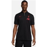 Liverpool F.C. The Nike Polo Men's Nike Dri-FIT Football Polo - Black - Cotton/Polyester