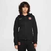 F.C. Barcelona Tech Fleece Windrunner Women's Nike Football Full-Zip Hoodie - Black - Cotton/Polyester