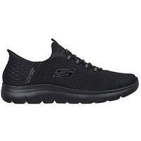 Skechers Men/'s Summits HIGH Range Slip-On, Black Mesh Trim Black, 8 UK