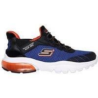 Skechers Boys Slip-On, Royal Textile/Black Synthetic/Trim, 13.5 UK