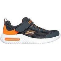 Skechers Boys Trainers, Charcoal & Orange Synthetic/Textile/Trim, 13 UK
