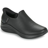 Skechers Ultra Flex 3.0 Leather Slip-Ins - Black Leather/Mesh/Gunmetal Trim