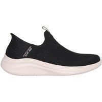 Skechers Ultra Flex 3.0 Sequin Stretch Knit Slip-Ins Black Knit/Rose Trim