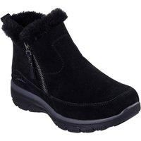 Skechers Easy Going Cool Zip! Leather Women's Black Winter Ankle Boots