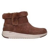 Skechers Women/'s On-The-Go Stellar Cozy Step Ankle Boot, Chocolate Suede, 6 UK