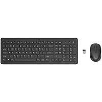 HP 330 Wireless Keyboard and Mouse Combo, 2.4 GHz Wireless Connection with USB Dongle, 12 Function Keys, Ergonomically Designed, 1600 DPI, LED Indicators, Numpad - Black