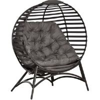 World Menagerie Henegar Garden Chair with Cushion Brown 139cm H X 118cm W X 75cm D