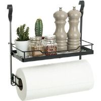 Belfry Kitchen Hanging Storage Kitchen Wall-Mounted Spice Rack Black 23.2cm H X 35.7cm W X 83.9cm D