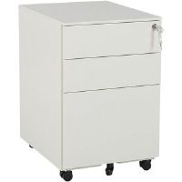 17 Stories Bronnie 3 Drawer Filing Cabinet Off White 60cm H X 50cm W X 39cm D