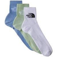 The North Face Men/'s Multi Sport Cush Quarter 3P Socks, Tnf White/Misty Sage/St, S