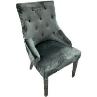 Mercer41 Siu Upholstered Dining Chair Dark Grey 55cm H