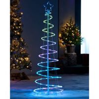 The Seasonal Aisle 100 Multicolour Pre-Lit Spiral Christmas Tree Rope Lights 149.86cm H X 50cm L X 50cm D