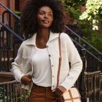 Waffle Collared Cardigan