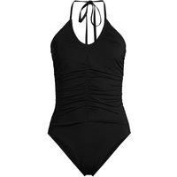 Lands' End Women's Convertible Halter Swimsuit, High Leg in Black | Size: 14-16