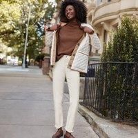 Plus Straight Leg Needlecord Jeans, Mid Rise