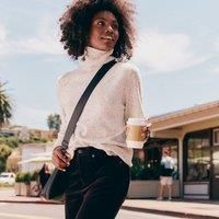 Lands' End Women's Cashmere Roll Neck Jumper in Grey | Size: 16-18