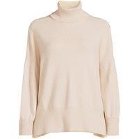 Lands' End Women's Relaxed Roll Neck Jumper in Light Tan | Size: 10-12