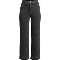 Petite Wide Leg Cropped Patch Pocket Jeans, High Waisted