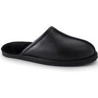 Lands' End Men's Leather Mule Slippers in Black | Size: 7