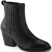Lands' End Women's Leather Ankle Boots in Black | Size: 8