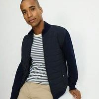 Quilted And Sweater Knit Zip Jacket