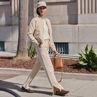 Petite Straight Leg Side Stripe Jersey Trousers