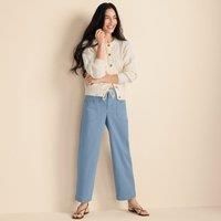 Relaxed Straight Leg Herringbone Chinos