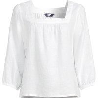 Plus Square Neck Three Quarter Sleeve Linen Top