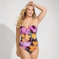 Long Slender Bandeau Tankini Top