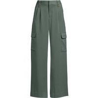 Lightweight Wide Leg Cargo Trousers, High Waisted