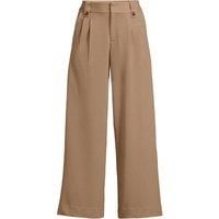 Lightweight Stretch Wide Leg Cropped Trousers, High Waisted