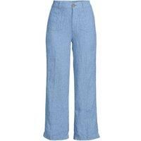 Petite Wide Leg Cropped Linen Trousers