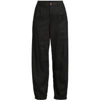 Barrel Leg Pleated Linen Trousers