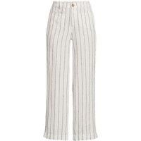 Petite Wide Leg Cropped Linen Trousers