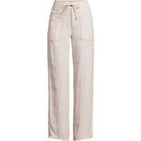 Lands' End Women's Relaxed Straight Leg Linen Trousers in Beige | Size: 14-16