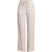 Lands' End Women's Relaxed Straight Leg Linen Trousers in Beige | Size: 16