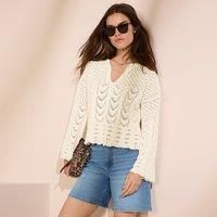 Cotton Pointelle Notch Neck Popover