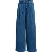 Lightweight Wide Leg Pleated Jeans