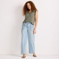 Relaxed Straight Leg Drawstring Jeans