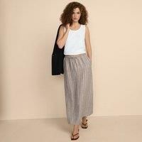 Plus Drawstring Linen Skirt