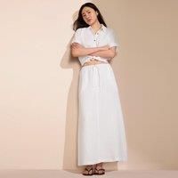 Plus Drawstring Linen Skirt
