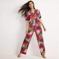 Wide Leg Printed Pull-on Trousers