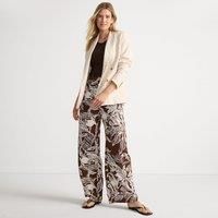 Wide Leg Printed Pull-on Trousers