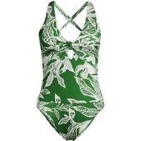 Shine Knot Front Tie Back Tankini, High Waisted - 2 piece