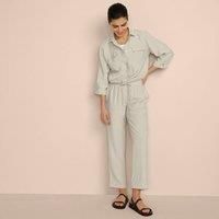 Soft Twill Cropped Tie Waist Joggers