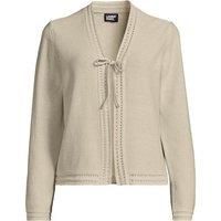 Linen Cotton Blend Tie Front Cardigan
