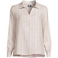 Long Sleeve Linen Split Neck Shirt